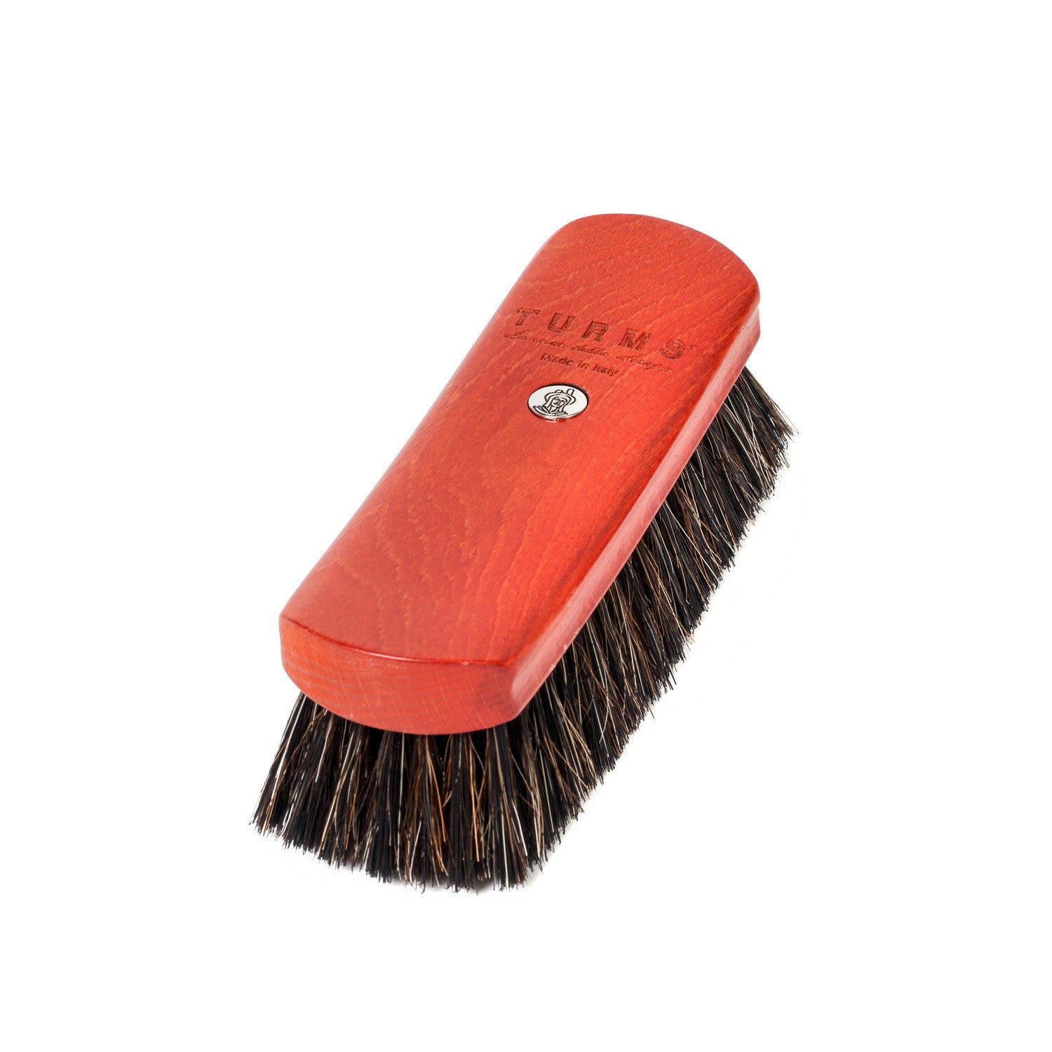 Polierbürste "Horsehair Brush" aus rot lasiertem Buchenholz - Handarbeit